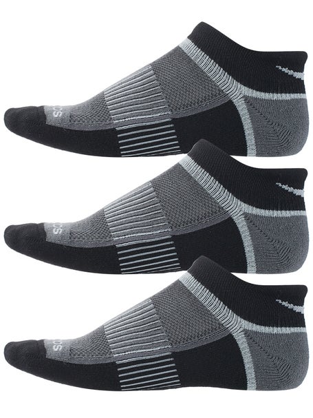 Saucony Inferno Cushion No Show Socks 3-Pack Black