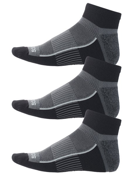 Saucony Inferno Cushion Quarter Socks 3-Pack Black