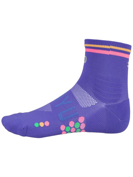 SHYU Racing Quarter Crew Socks Blue/Blush/Apricot