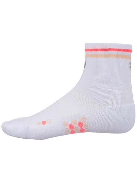 SHYU Racing Quarter Crew Socks White/Peach/Crimson
