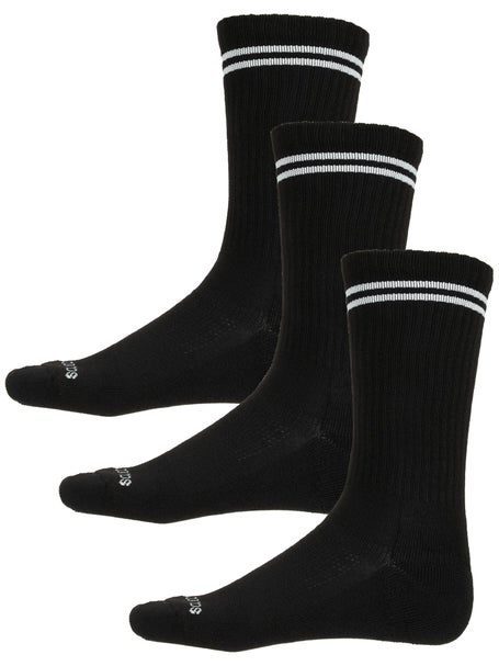 Saucony Inferno Cushion Crew Socks 3-Pack Black