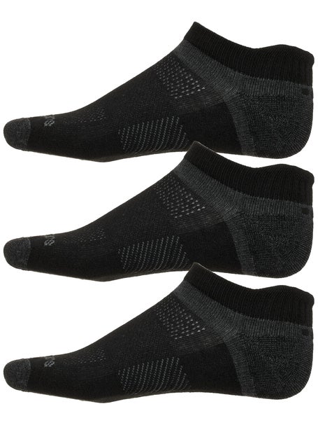 Saucony Inferno Cushion No Show Socks 3-Pack Black