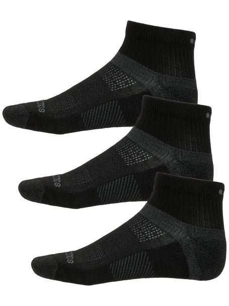 Saucony Inferno Cushion Quarter Socks 3-Pack Black