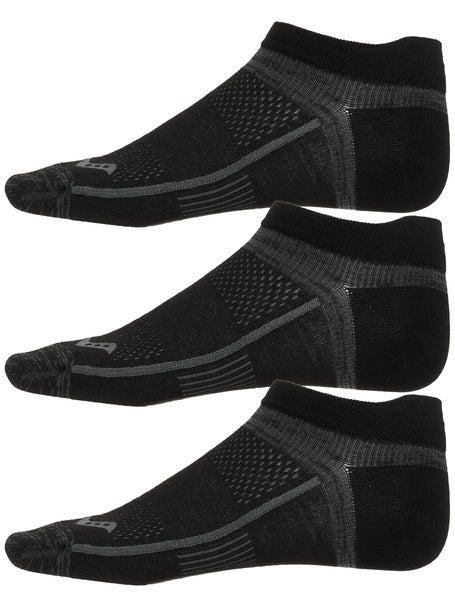 Saucony Inferno Ultralight No Show Socks 3-Pack Black