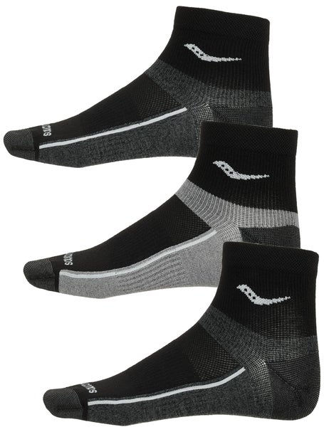 Saucony Inferno Ultralight Quarter Socks 3-Pack Black