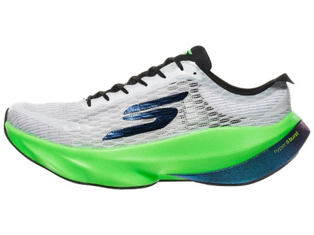 Skechers Aero Tempo\Mens Shoes\White/Black/Lime