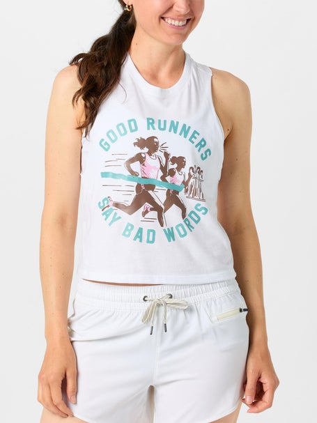 SMRC Womens Good Runners Say Bad Words Racerback Crop
