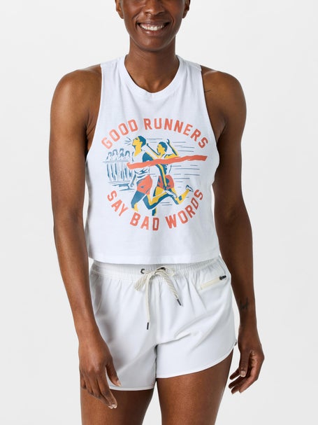 SMRC Womens Good Runners Say Bad Words Racerback Crop