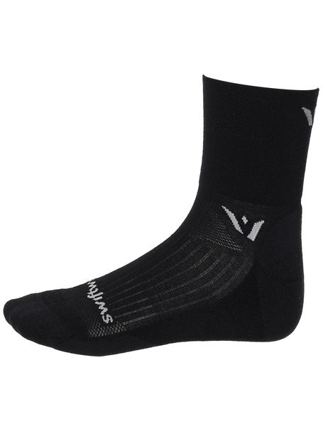 Swiftwick Pursuit Merino Four Quarter Crew Socks Black