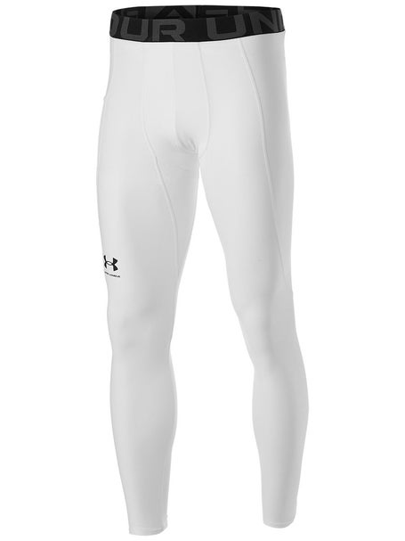 Under Armour Heat Gear Leggings Tight Pants (White-Black)-1361586-100