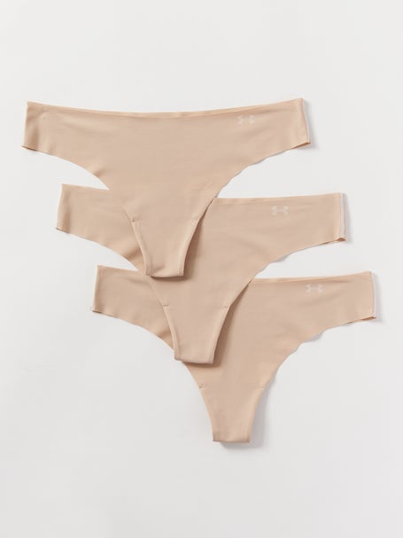 Nearly Nude Women's Laser Cut Thong Panties Underwear, 3 Pack