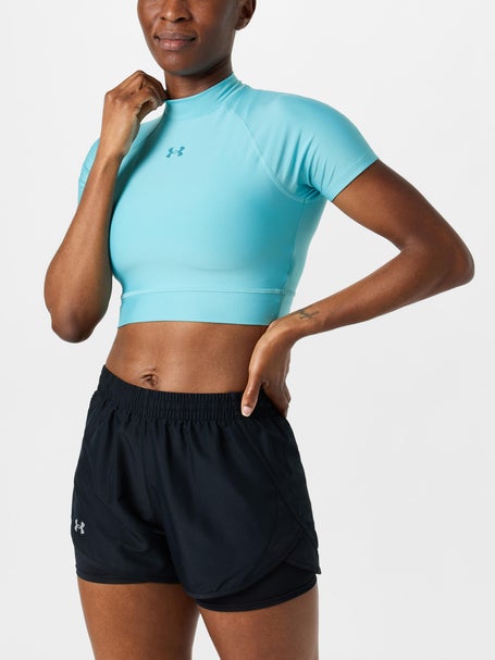 Under Armour Womens HeatGear Crop Mock Short Sleeve