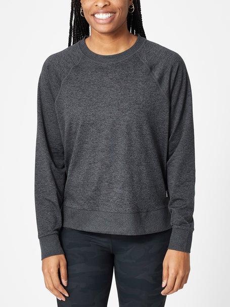 Vuori Womens Halo Crew Long Sleeve Charcoal Heather