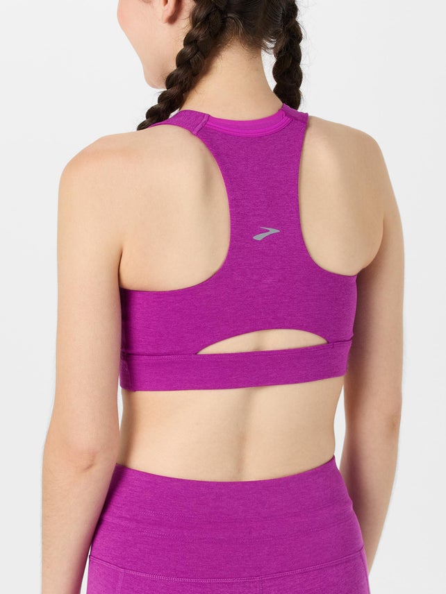 Back view of model wearing Brooks Luxe Pocket Bra