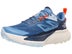 Lateral side of left shoe of The North Face Altamesa 500. Upper is blue. Midsole is blue and white. 