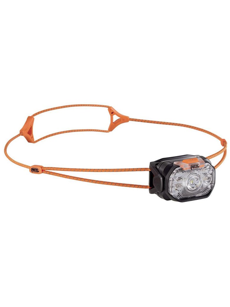 Angled view of the Petzl Swift LT Headlamp Orange