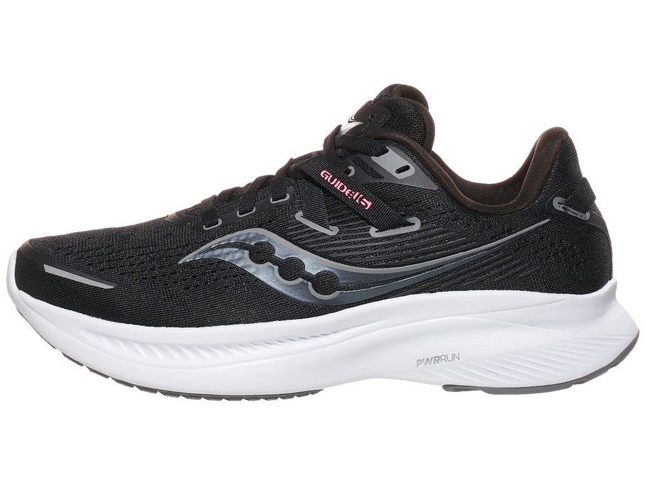 Saucony Guide 16 Women's Shoes Black/White Running Warehouse