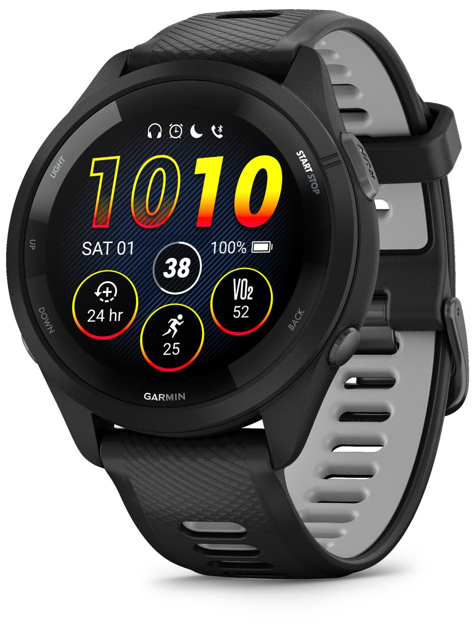 Garmin Forerunner Black with yellow and red display