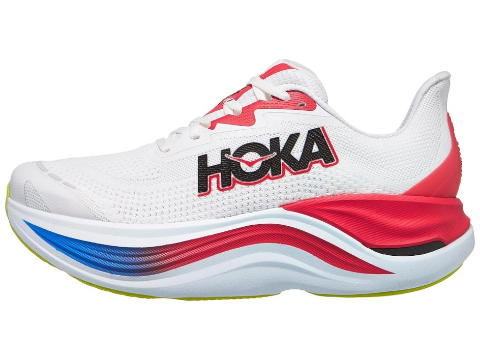 HOKA Skyward X Red White Blue left shoe facing left