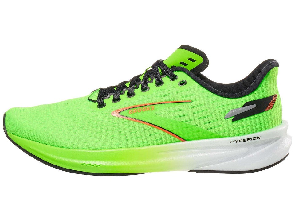Brooks Hyperion Men's Shoes Green Gecko/Orange/White Running Warehouse