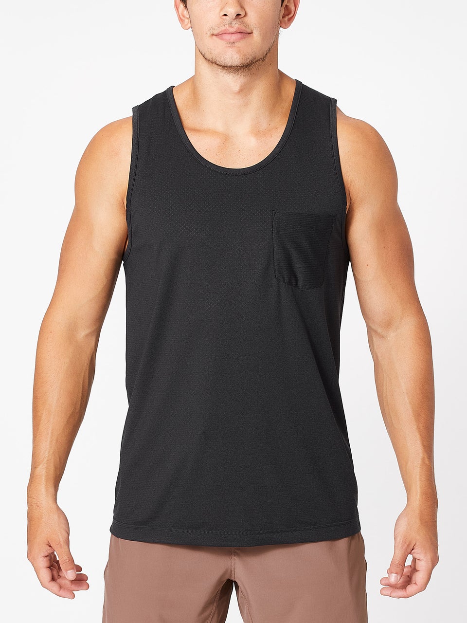 Vuori Men's Tradewind Performance Tank Black Heather Running Warehouse