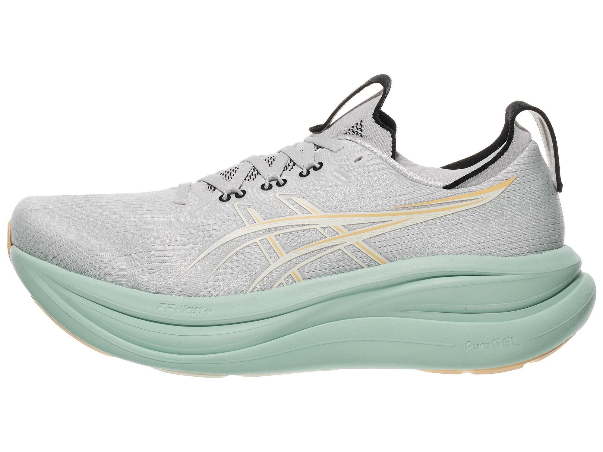 ASICS Gel Nimbus 28 left shoe facing left Cloud Grey/Cream