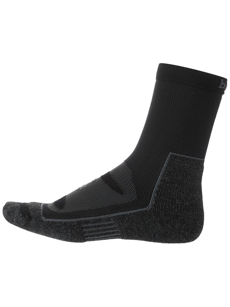 Balega Blister Resist Crew Sock in grey/black--side view