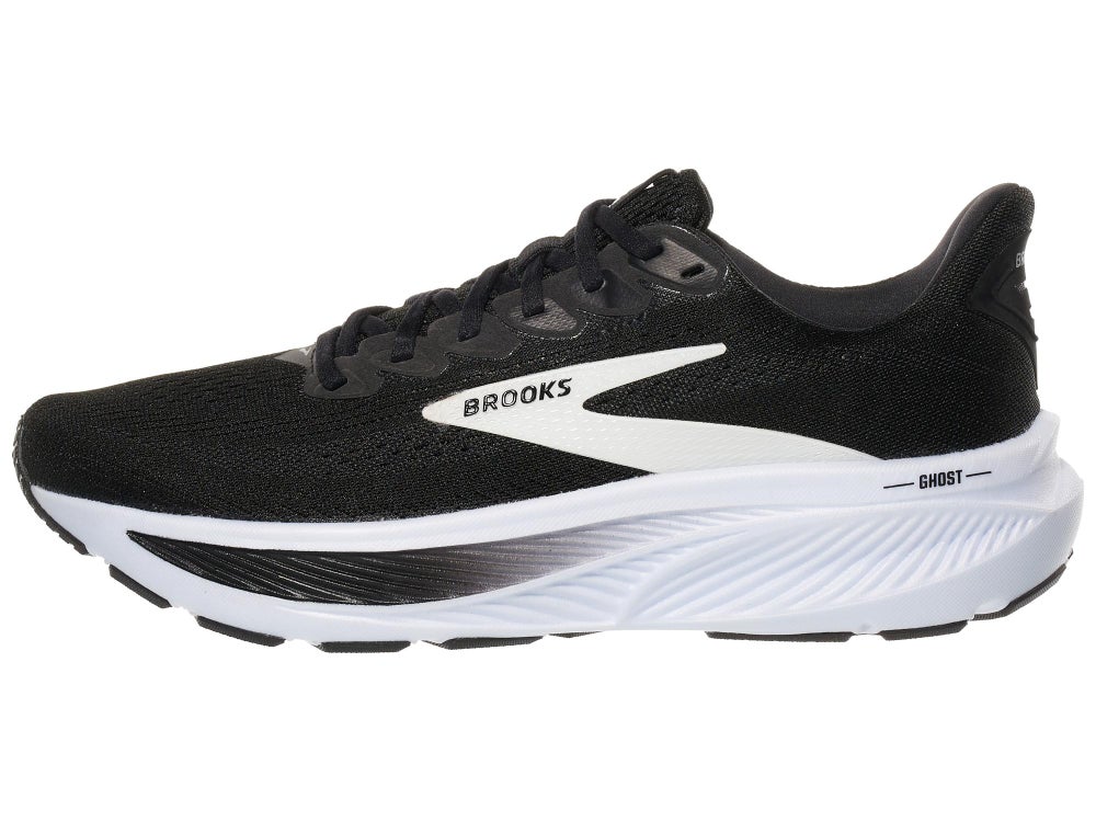 Brooks Ghost 17 neutral road running shoe, lateral side profile on a white studio background