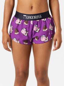 ChicknLegs Women's Choccy Cows 1.5" Split Shorts