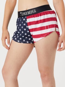 ChicknLegs Women's USA Flag 1.5" Split Shorts