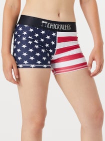 ChicknLegs Women's USA Flag 3" Compression Shorts