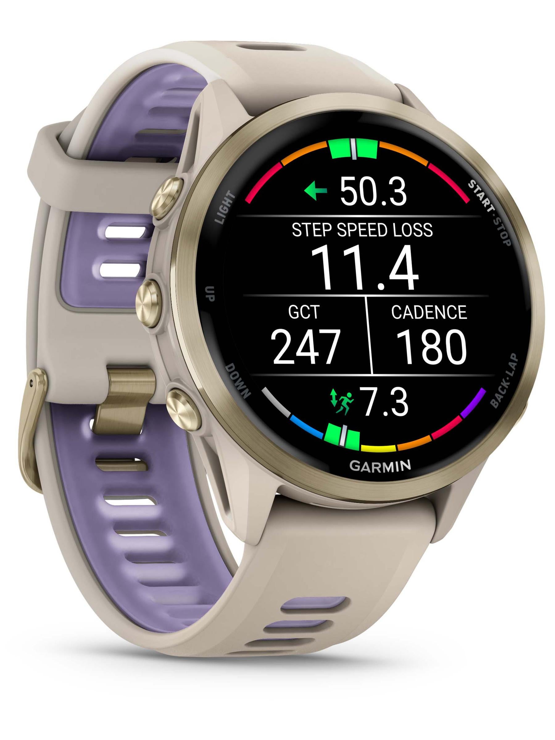 Garmin Forerunner 970 front facing white watch