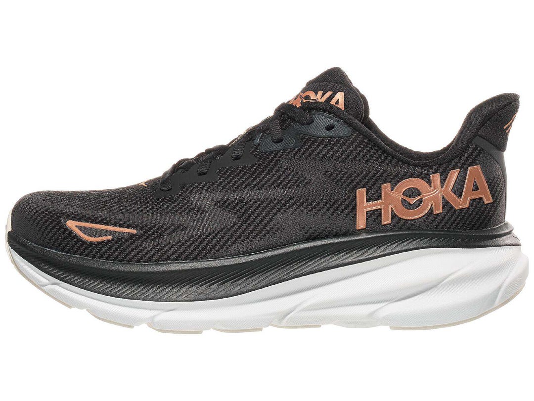 HOKA Clifton 9 Women's Shoes Black/Rose Gold | Running Warehouse