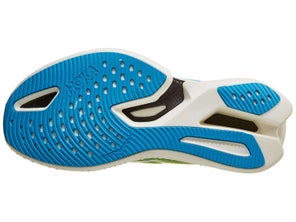 View of the outsole of the left shoe of the HOKA Cielo X1.