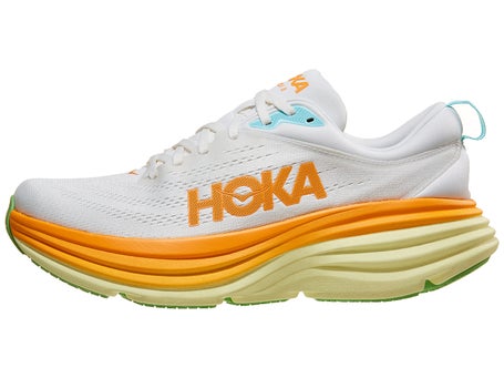 HOKA Bondi 8 Men's Shoes Blanc De Blanc/Solar Flare | Running Warehouse