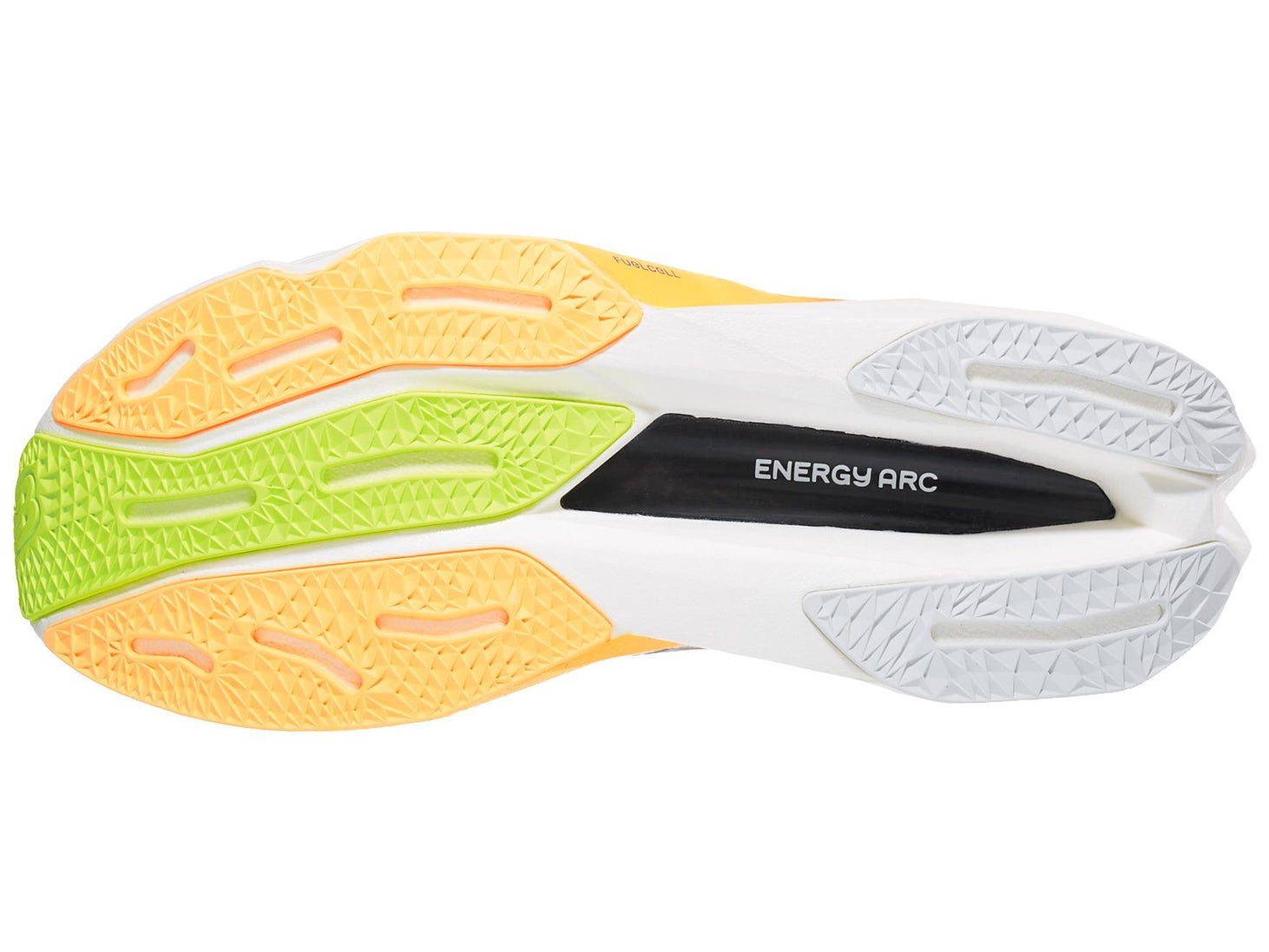 View of outsole of right shoe of New Balance FuelCell SuperComp Elite v4.