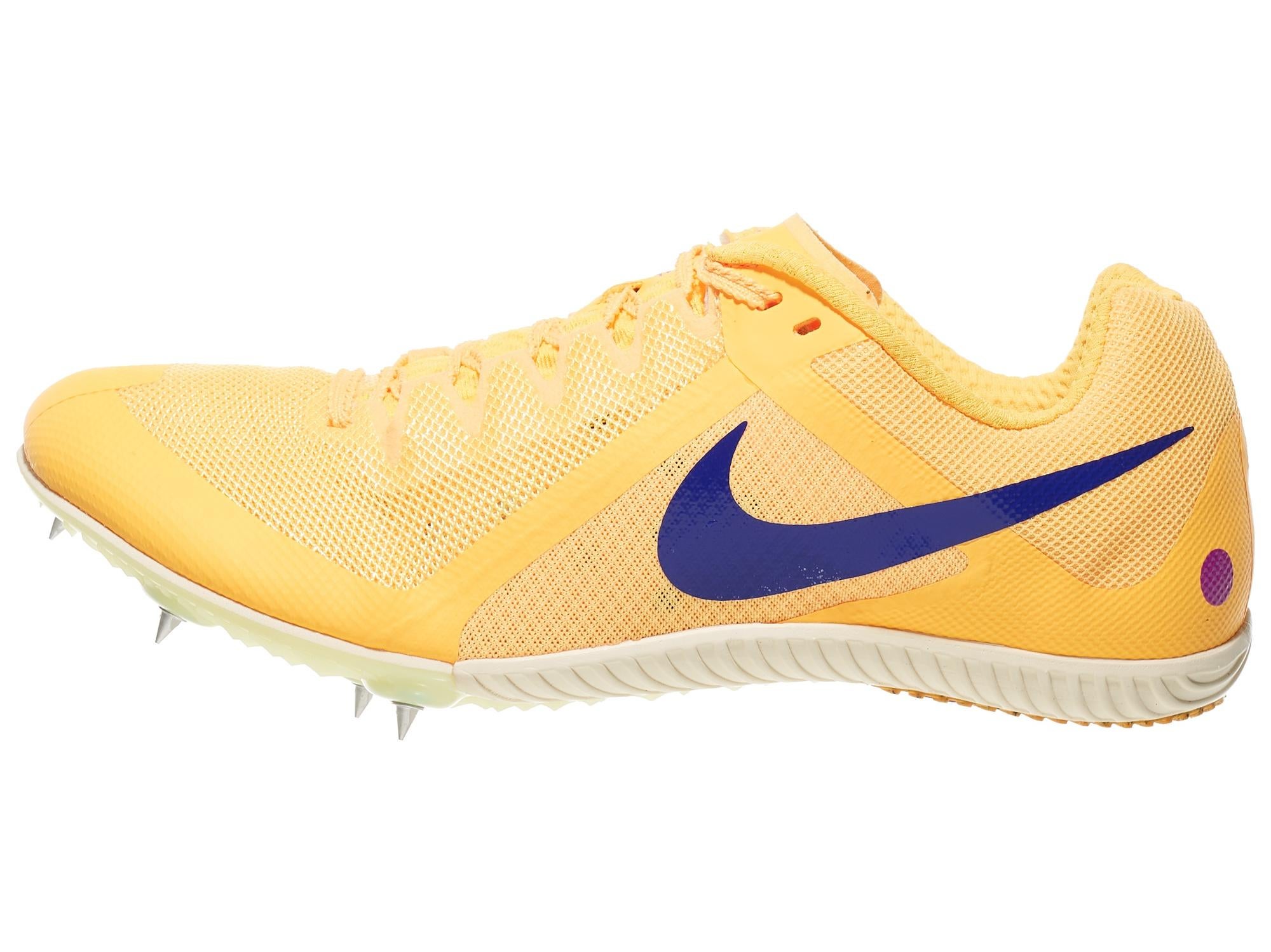 Nike Zoom Rival Multi Spike in Citron/Indigo--lateral view