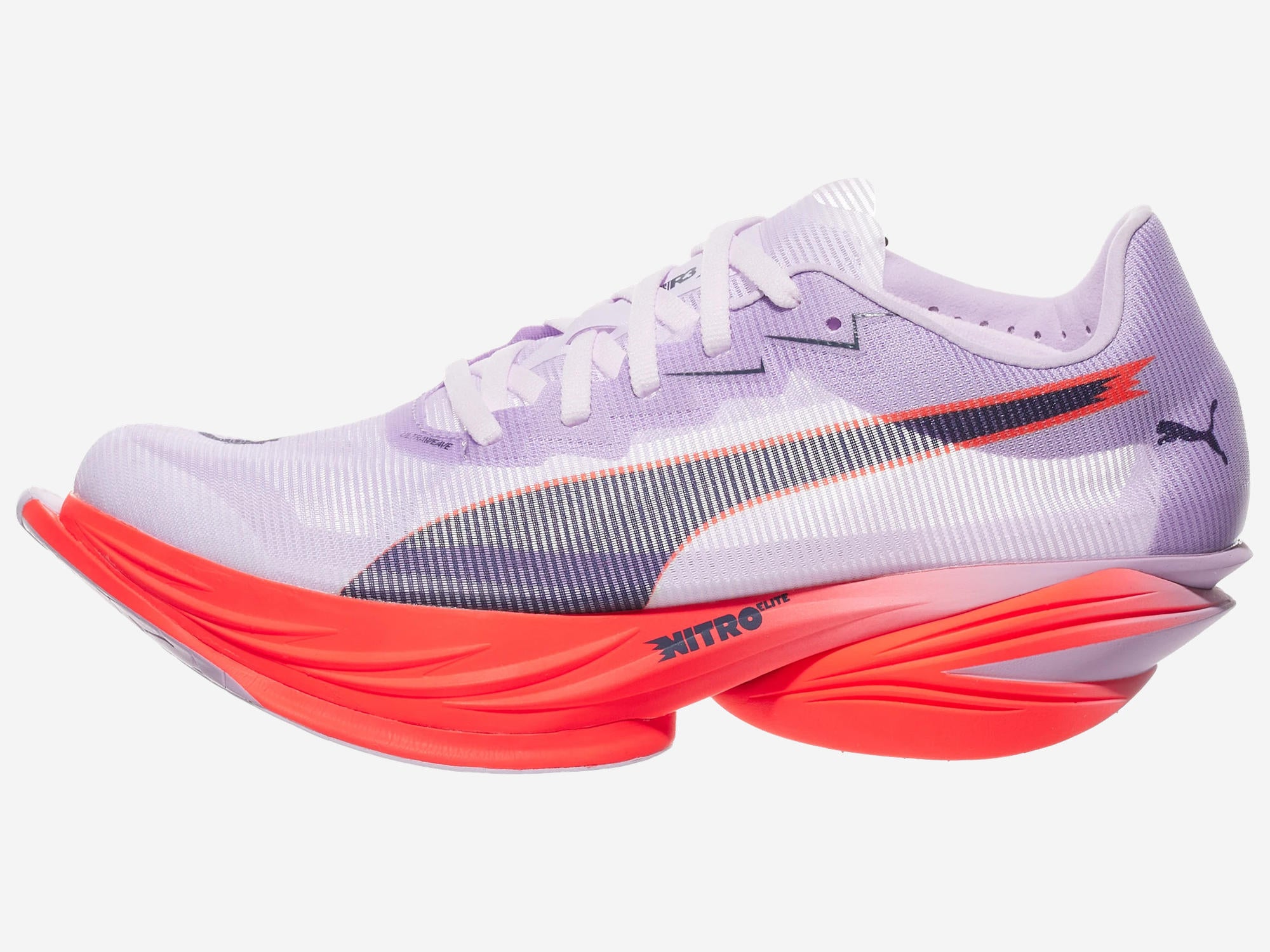 PUMA Fast-R 3 Lavender/Red Women's left shoe facing left