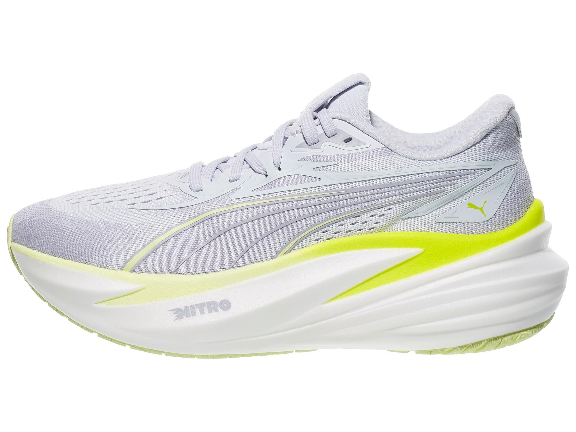 Women's PUMA MagMax Nitro left shoe facing left Black Yellow