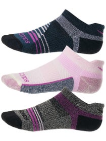 Saucony Inferno Merino Wool No Show Tab Socks 3Pk Pink