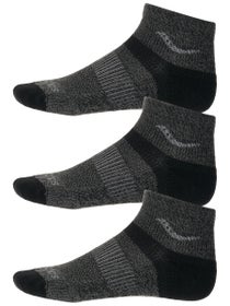 Saucony Inferno Merino Wool Quarter Socks 3-Pack Black