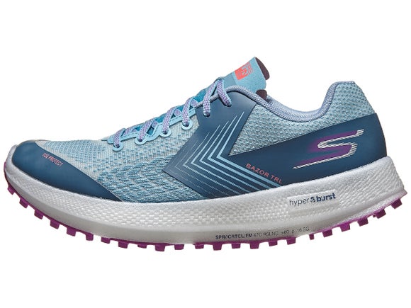 Skechers GOrun Razor TRL women's blue running shoe lateral view 