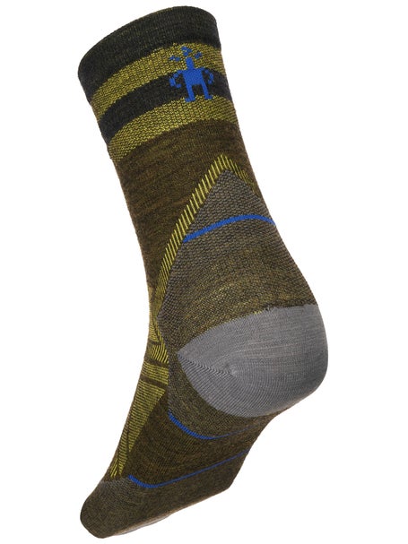 Smartwool Run Zero Cushion Mid Crew Pattern - Calzini Unisex Da Running E Sportivi - In Misto Lana, Senza Imbottitura - Traspiranti E Resistenti Per Uso Quotidiano