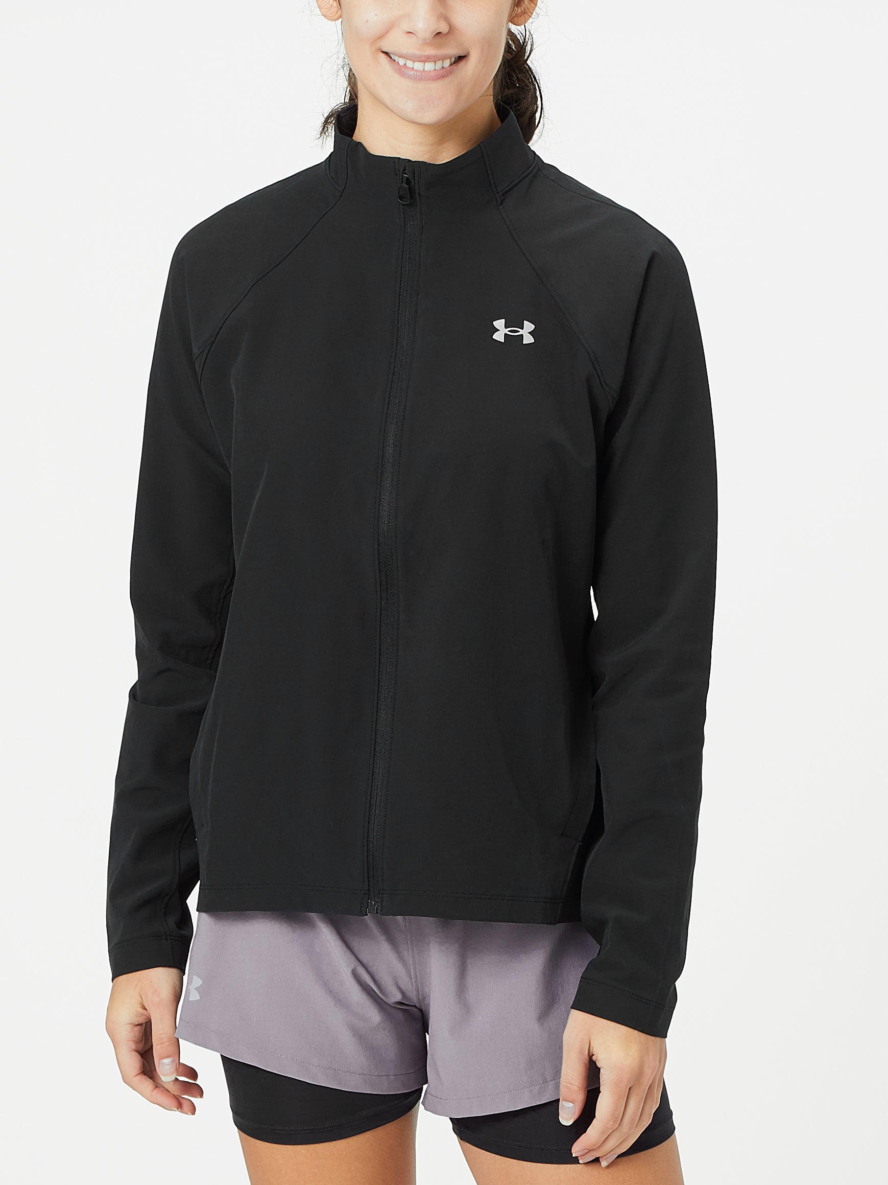 /Reflective 001 Black Small Under Armour Womens Launch 3.0 Storm Jacket 