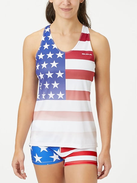 BOA Women's Printed Singlet USA Flag | Running Warehouse