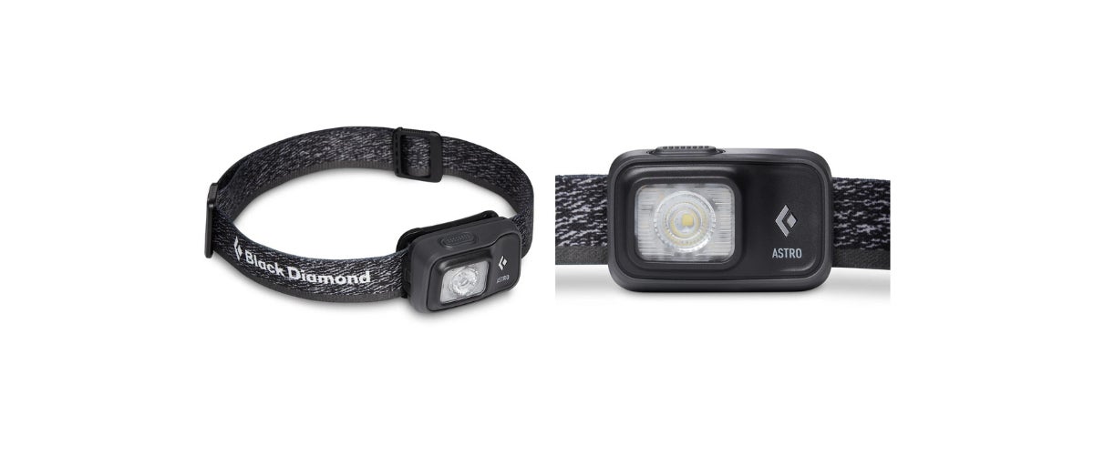Front and angled view of the Black Diamond Astro 300 Headlamp