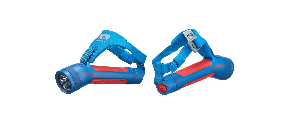 Left and right side view of the Nathan Polaris Hand Torch 400RX handheld running light