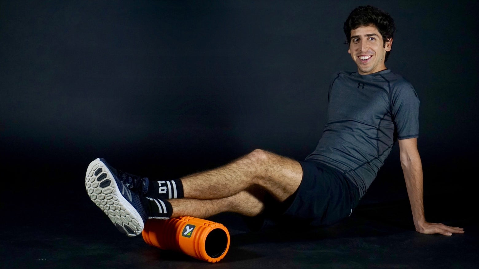 Foam rolling the calves