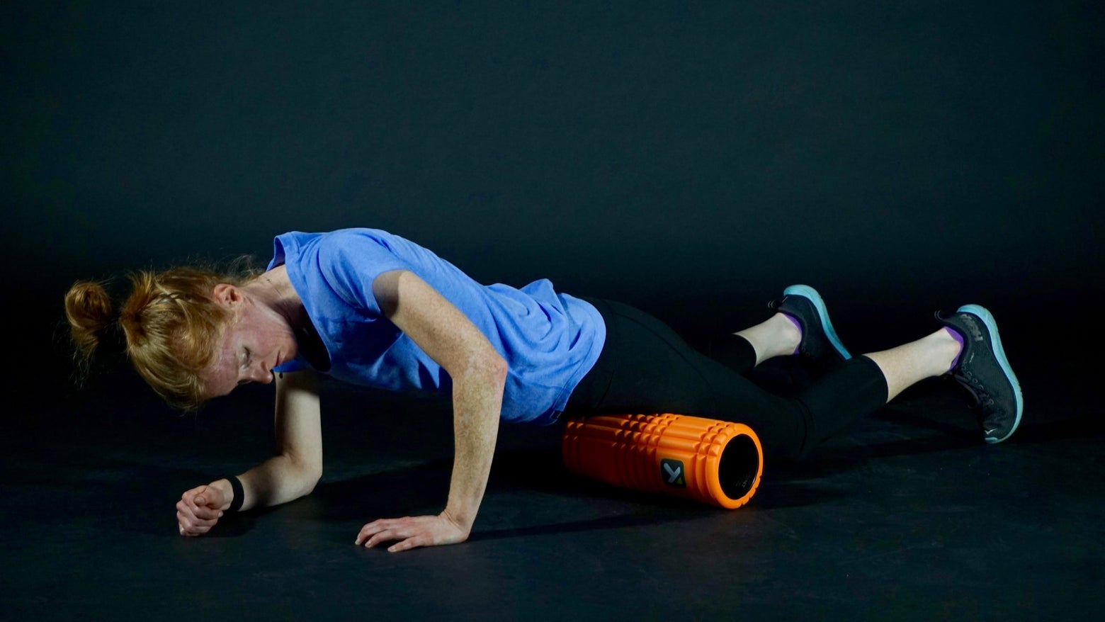 Foam rolling the hip flexors