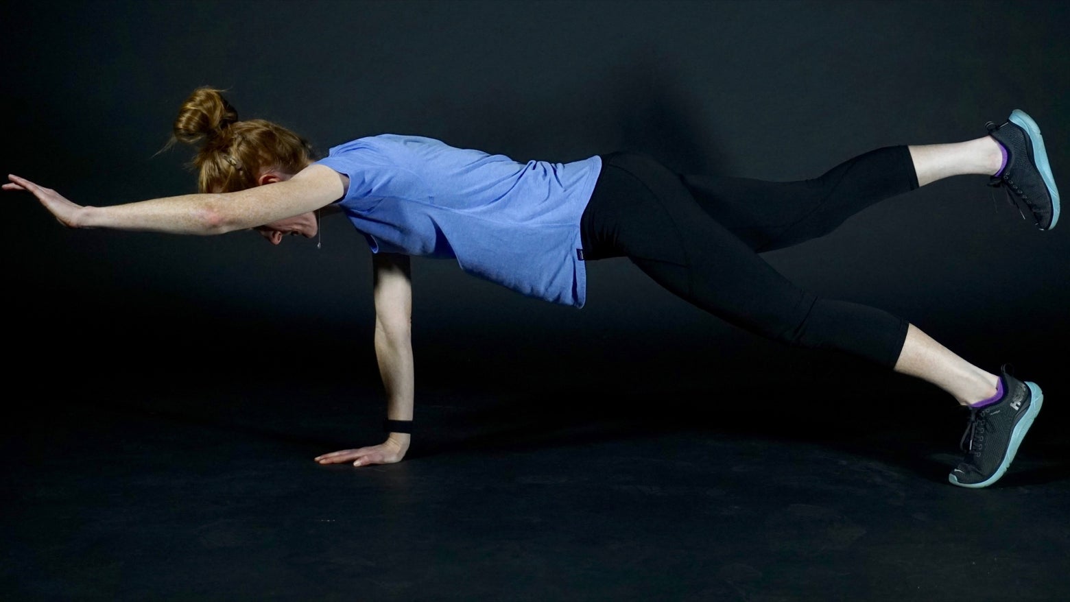 opposite arm-leg raise plank